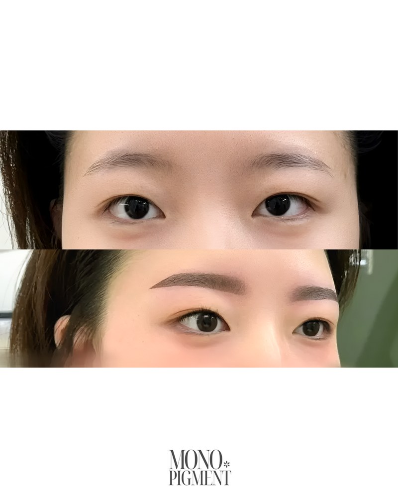 PMU 여자 눈썹 시술 전후 1